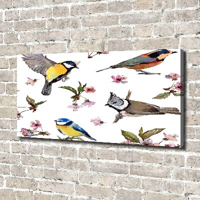 Imprimare tablou canvas Bird flori de cires