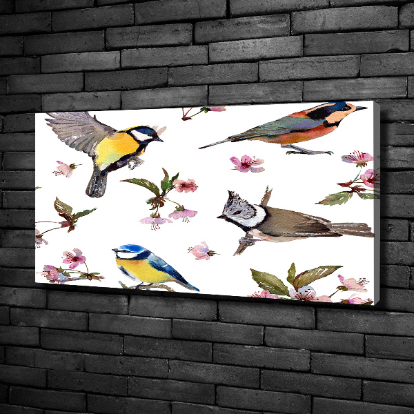 Imprimare tablou canvas Bird flori de cires