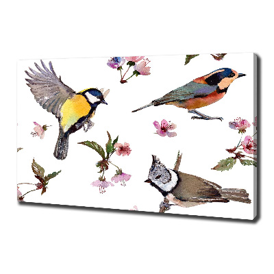 Imprimare tablou canvas Bird flori de cires