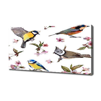 Imprimare tablou canvas Bird flori de cires