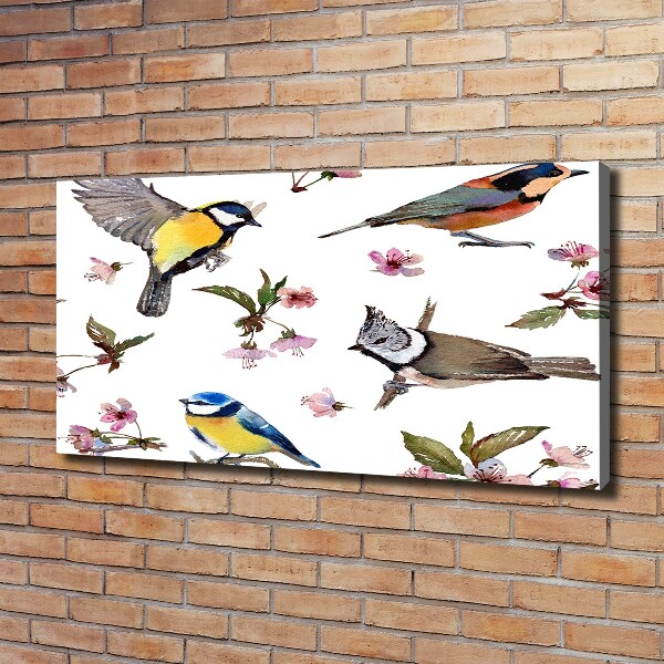 Imprimare tablou canvas Bird flori de cires