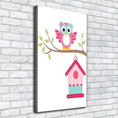 Tablou pe pânză Owl pe o ramură