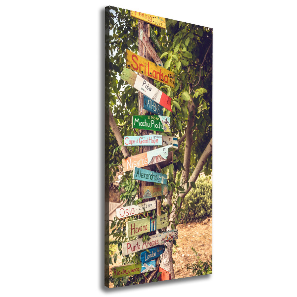 Print pe canvas signpost