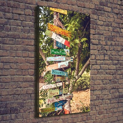 Print pe canvas signpost