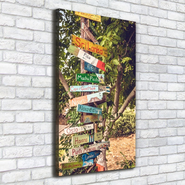 Print pe canvas signpost