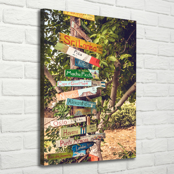 Print pe canvas signpost