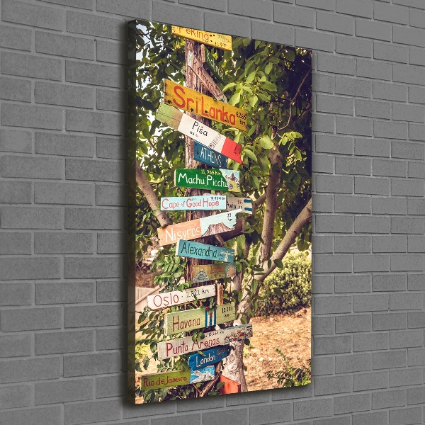 Print pe canvas signpost