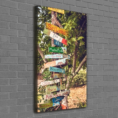 Print pe canvas signpost