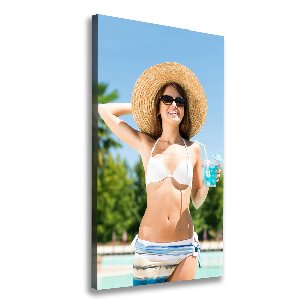 Imprimare tablou canvas Femeia de la piscina