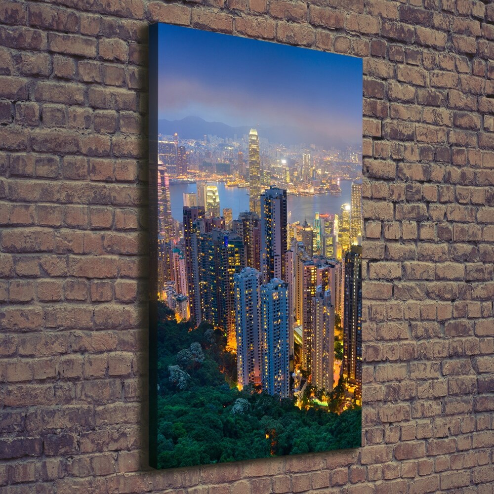 Pictură pe pânză Hong Kong pe timp de noapte