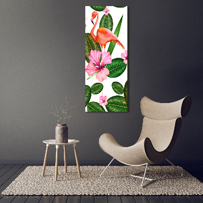 Imprimare tablou canvas Flamingos și flori