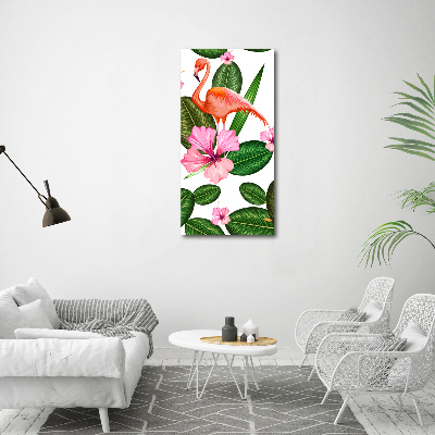 Imprimare tablou canvas Flamingos și flori