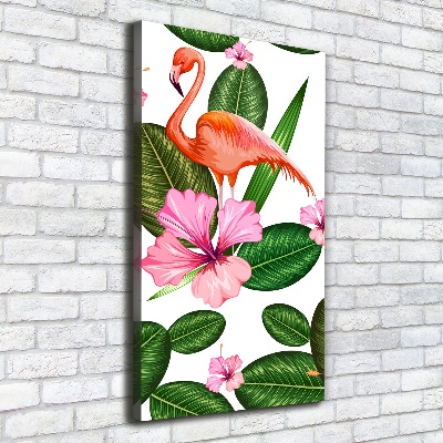 Imprimare tablou canvas Flamingos și flori