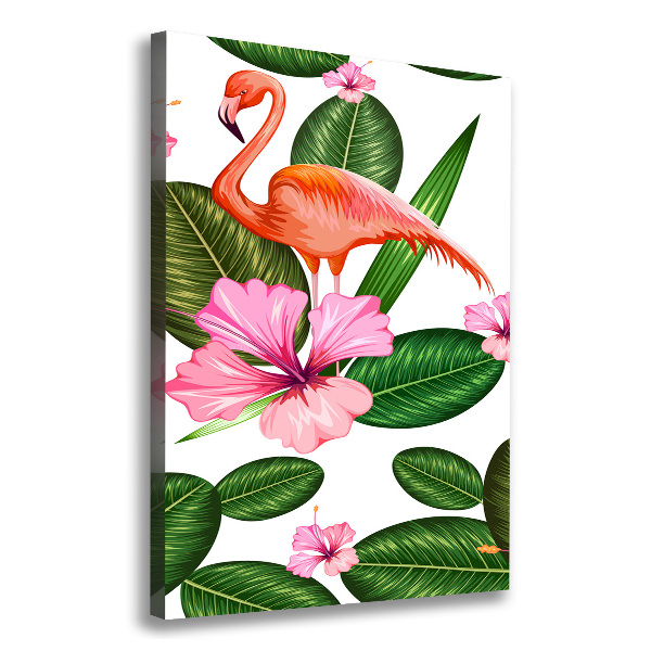 Imprimare tablou canvas Flamingos și flori