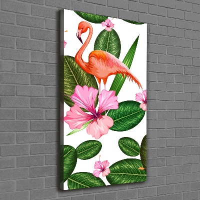 Imprimare tablou canvas Flamingos și flori