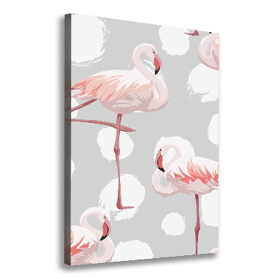 Tablou canvas Flamingos și puncte