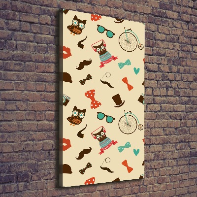 Print pe canvas Owl ochelari de biciclete