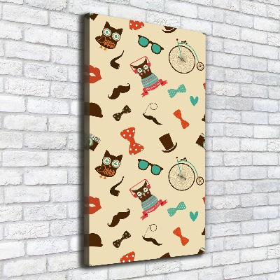 Print pe canvas Owl ochelari de biciclete