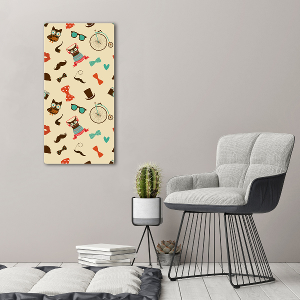 Print pe canvas Owl ochelari de biciclete