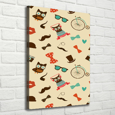 Print pe canvas Owl ochelari de biciclete