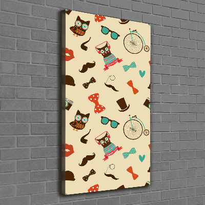 Print pe canvas Owl ochelari de biciclete