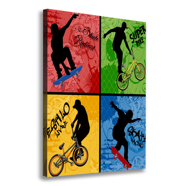 Tablou canvas Biciclete și skateboard