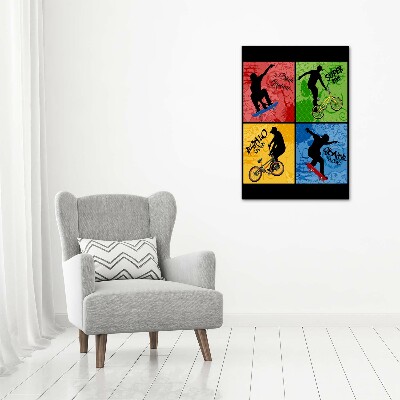 Tablou canvas Biciclete și skateboard