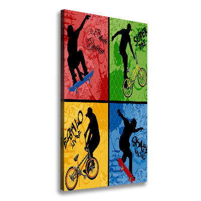 Tablou canvas Biciclete și skateboard