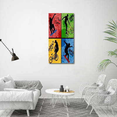 Tablou canvas Biciclete și skateboard