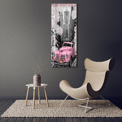 Imprimare tablou canvas masina roz