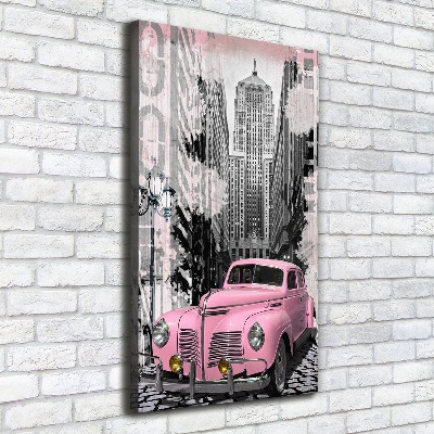 Imprimare tablou canvas masina roz