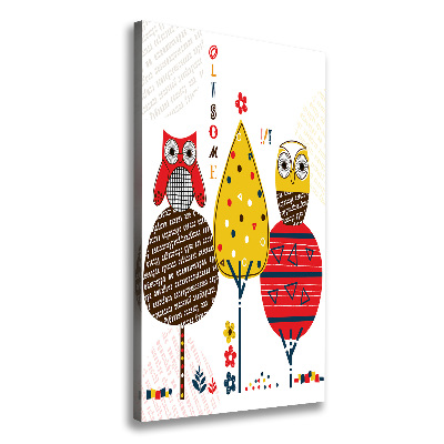 Tablou pe pânză canvas Owls pe copaci