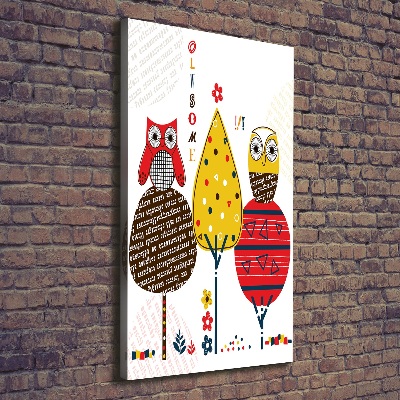 Tablou pe pânză canvas Owls pe copaci