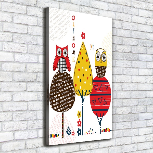 Tablou pe pânză canvas Owls pe copaci