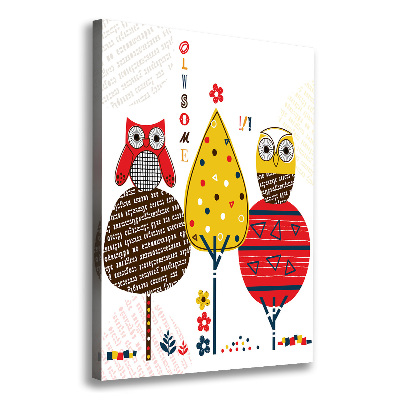 Tablou pe pânză canvas Owls pe copaci