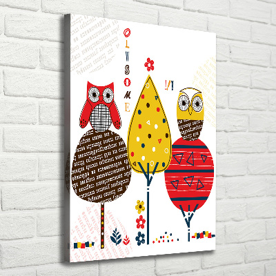 Tablou pe pânză canvas Owls pe copaci