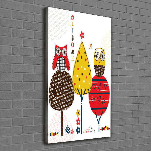 Tablou pe pânză canvas Owls pe copaci