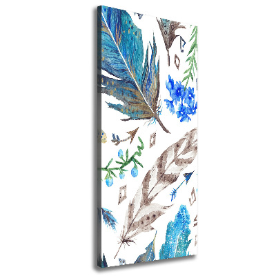 Print pe pânză Pene și flori