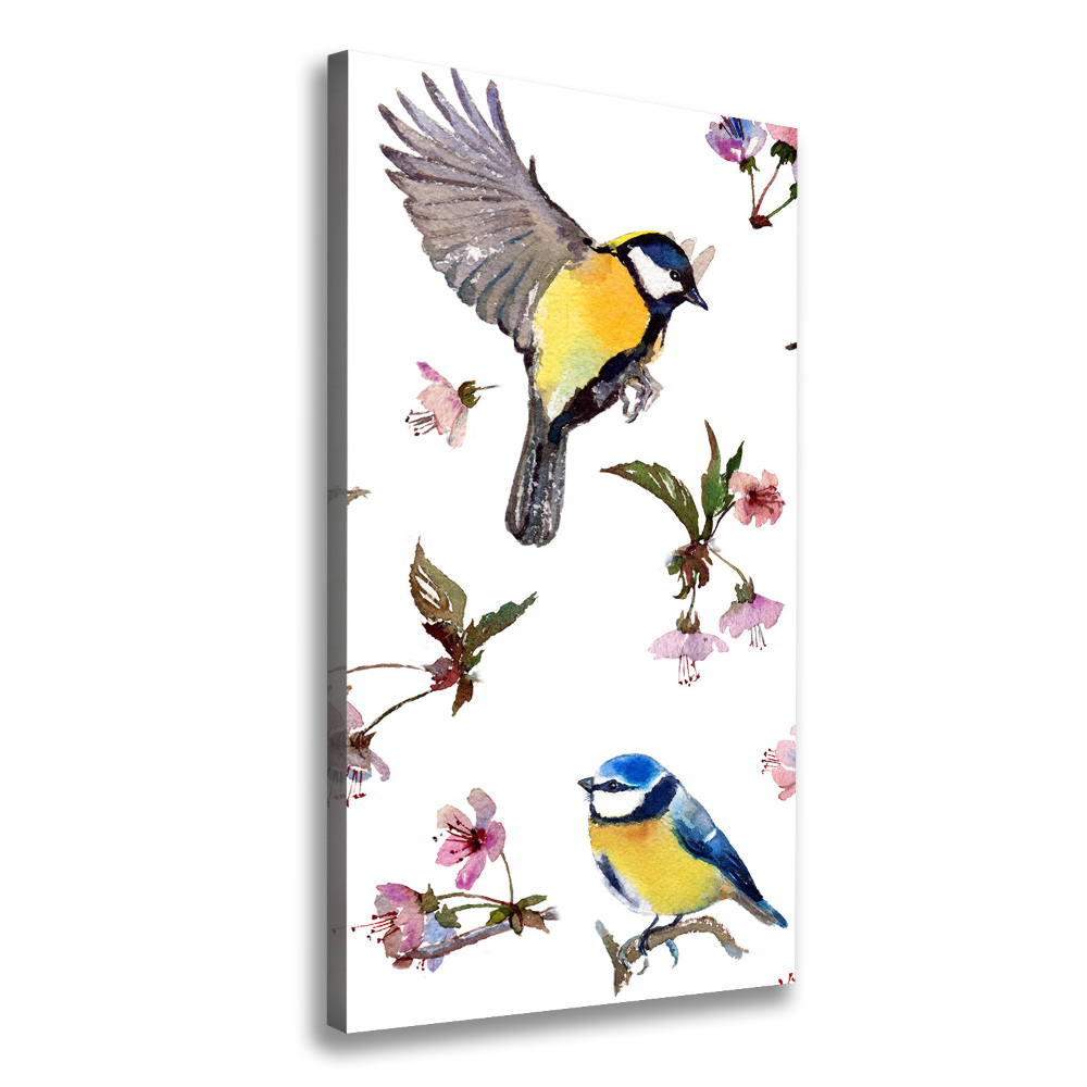 Tablou pe pânză canvas Păsări și flori