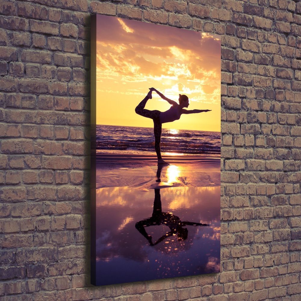Print pe canvas Yoga pe plajă