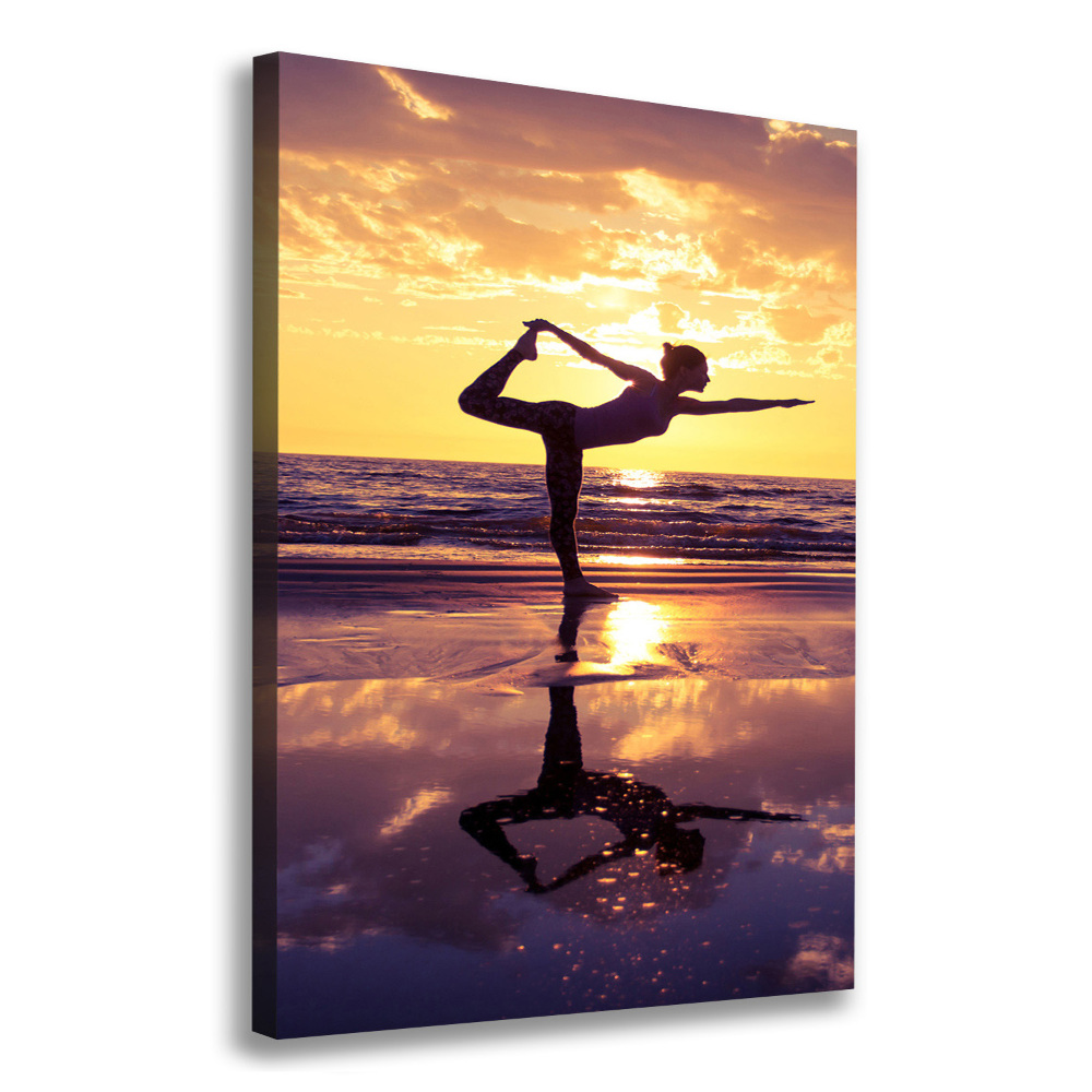 Print pe canvas Yoga pe plajă