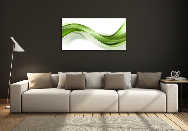 Tablou sticlă undă verde