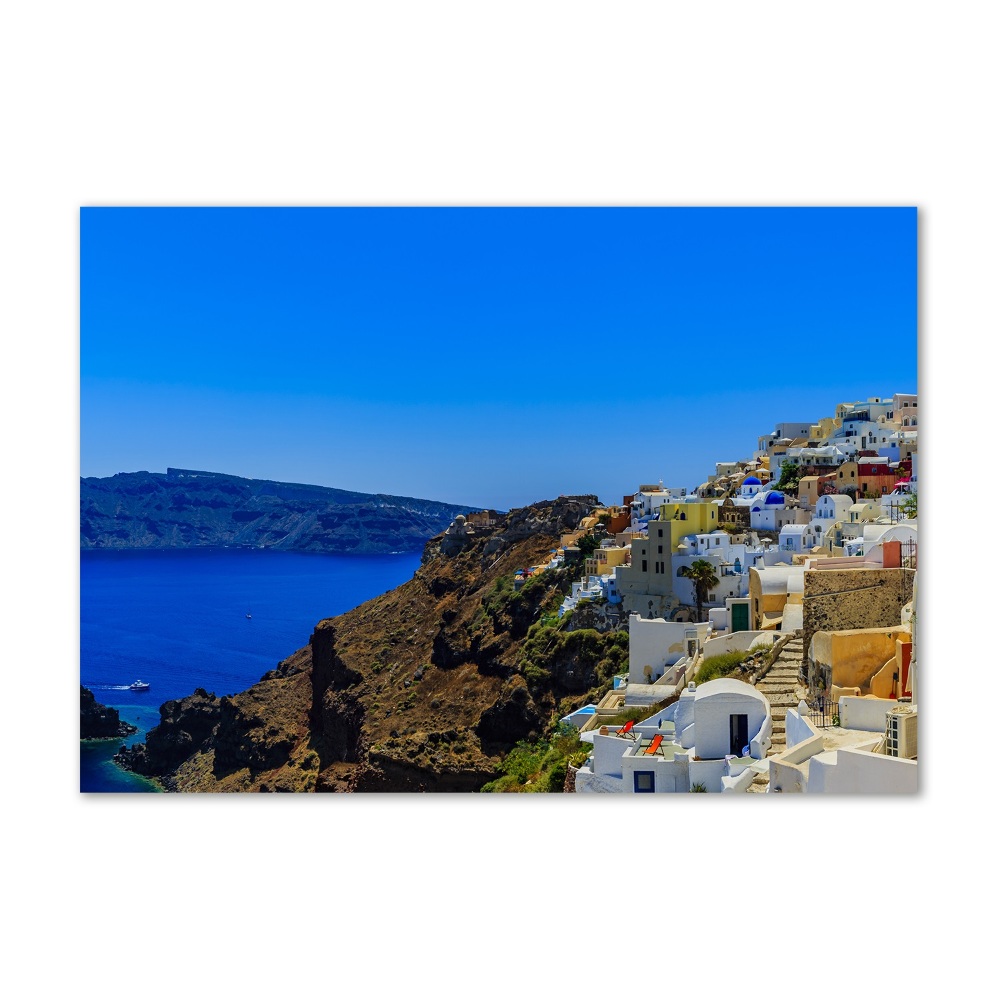 Tablou pe pe sticlă Santorini Grecia