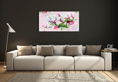 Tablou Printat Pe Sticlă flori magnolia