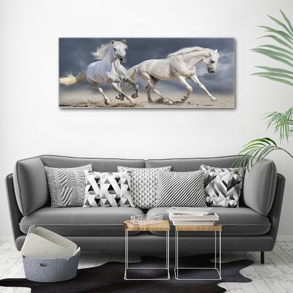 Fotografie imprimată pe sticlă White Beach Horse