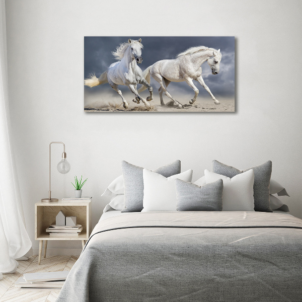 Fotografie imprimată pe sticlă White Beach Horse