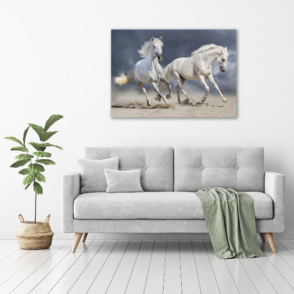 Fotografie imprimată pe sticlă White Beach Horse