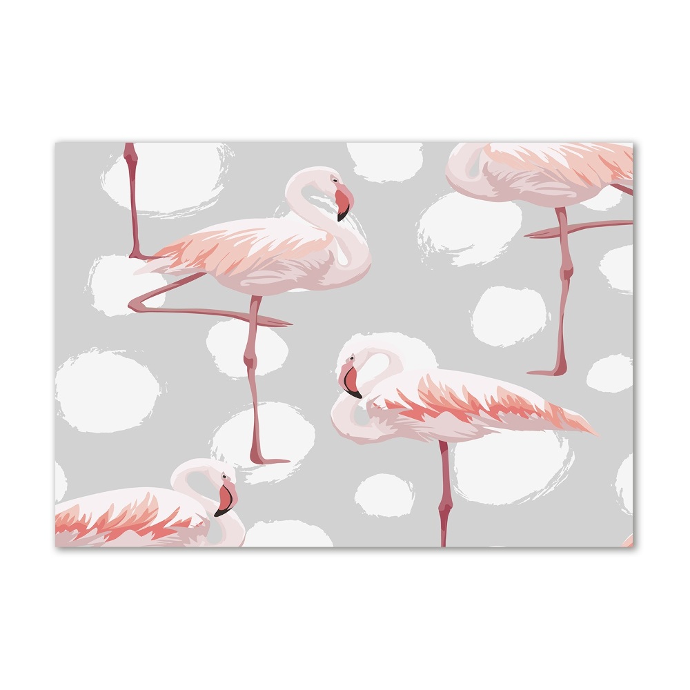 Tablou pe pe sticlă Flamingos