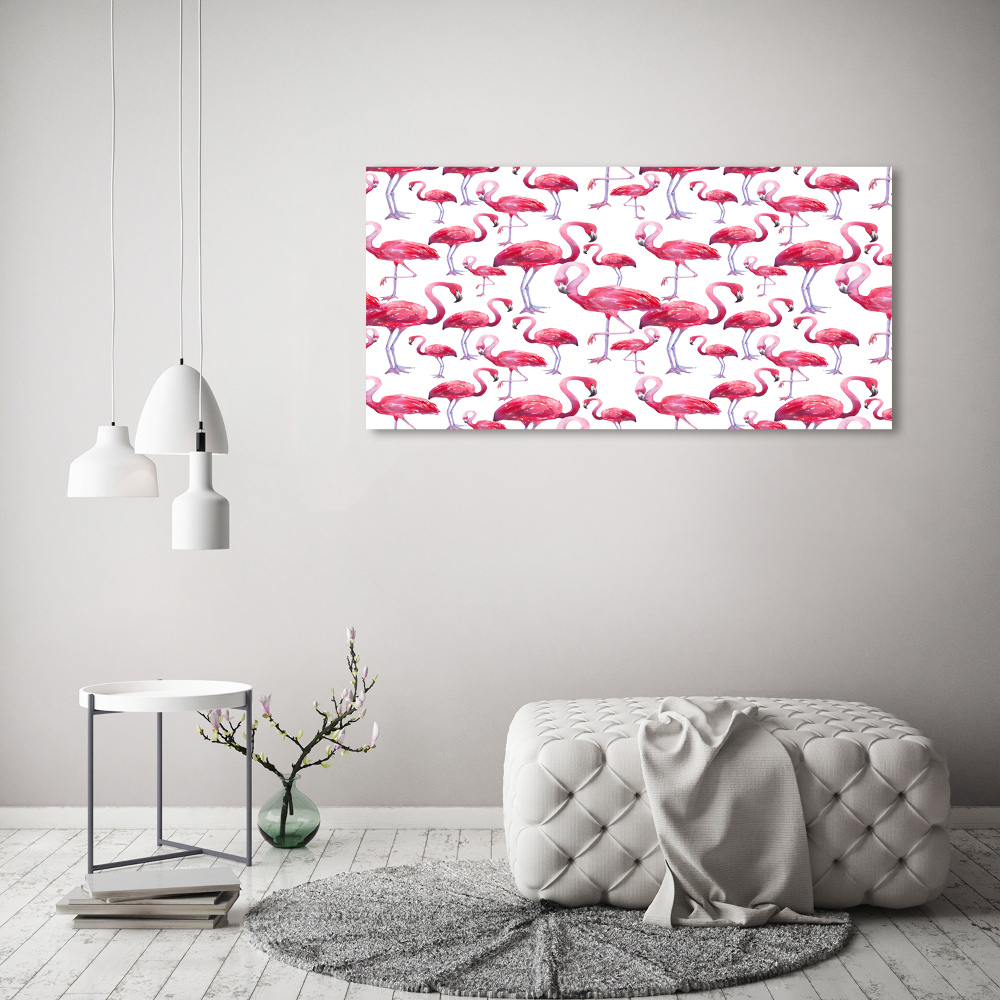 Tablou din Sticlă Flamingos