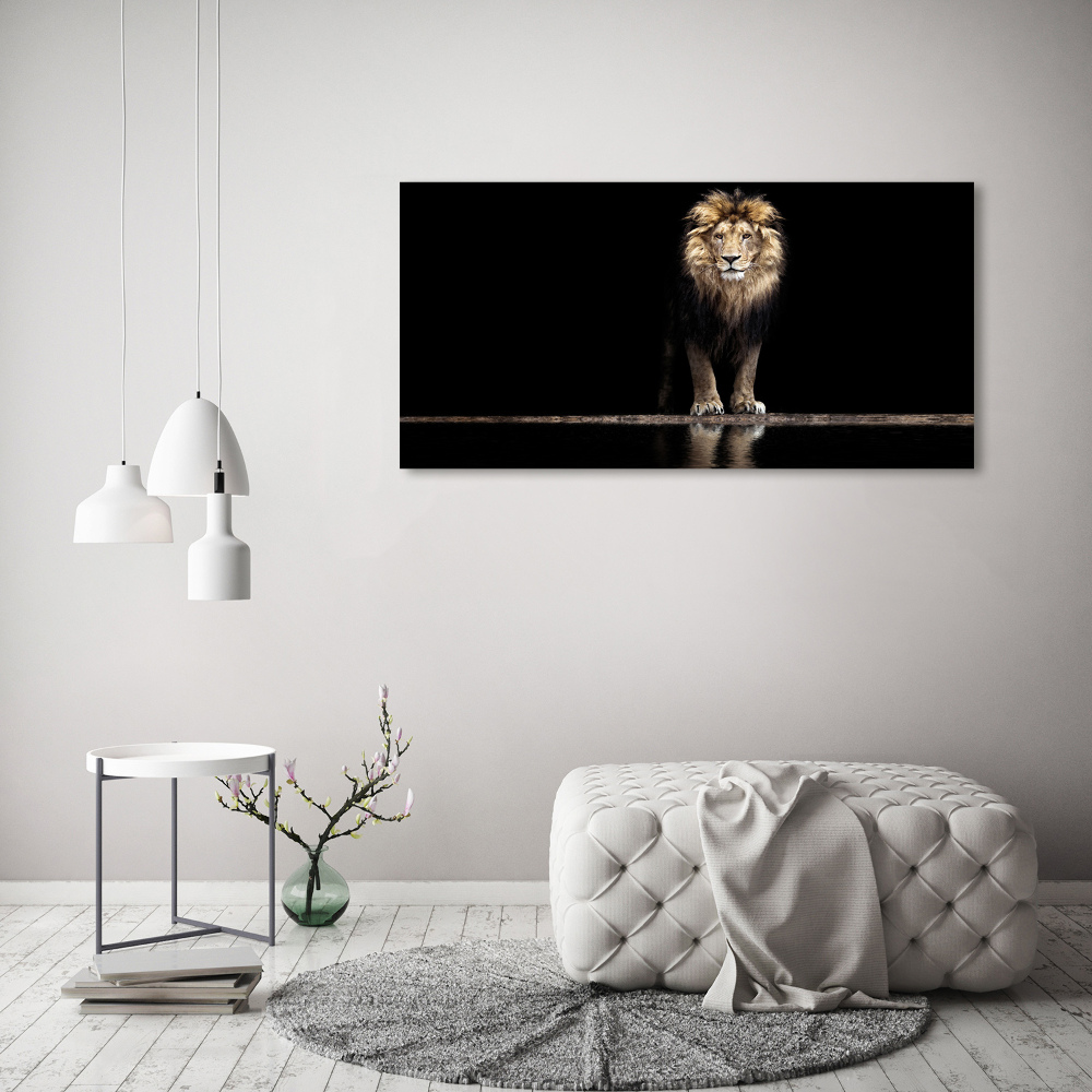 Tablou sticlă Portret de un leu